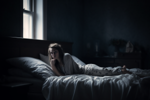 lonely woman in bed alone on feeling she is not good enough for him 